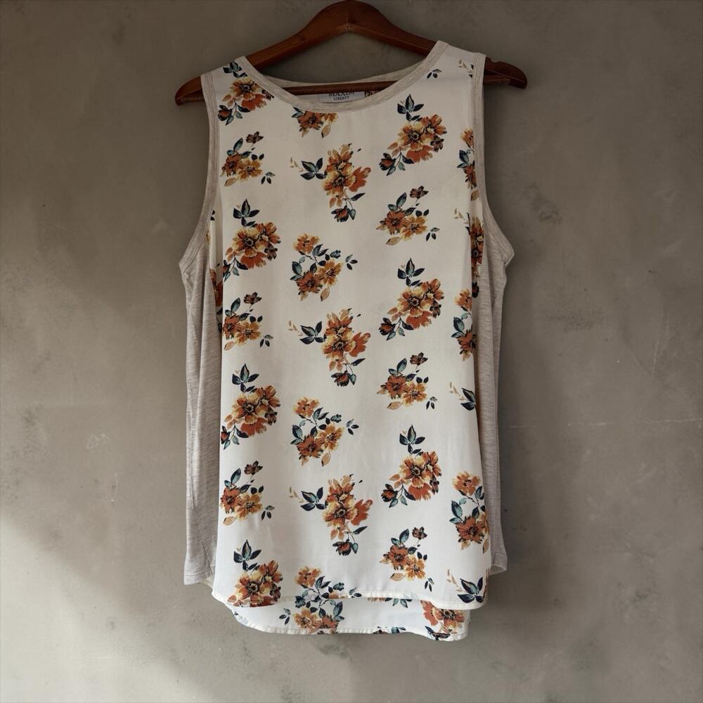 Maxim Liberty Women's Plus Size 1X Floral Sleeveless Tank Top Mixed-Media